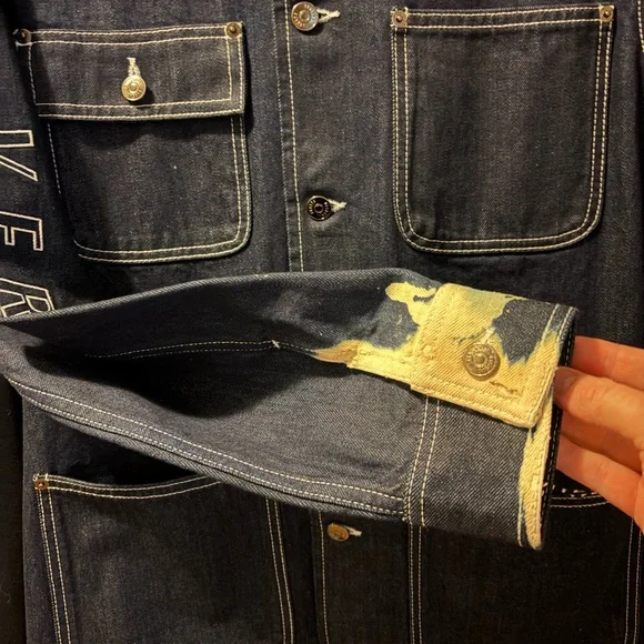 Versace versus Dark Blue Denim Jacket with Sleeve Logo - Picture 3 of 11